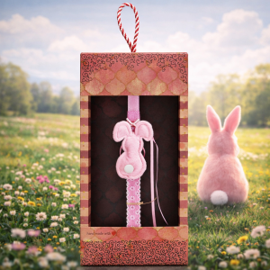 Λαμπάδα Κούνελος βελούδο - Ροζ