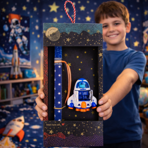 Λαμπάδα ROCKET SPACE - πύραυλος orange