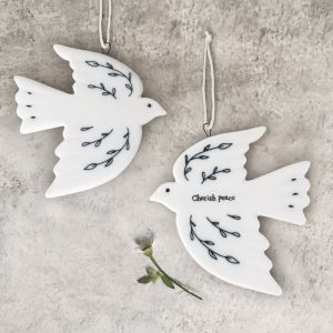 Περιστέρι πορσελάνη 8εκ.- Cherish peace