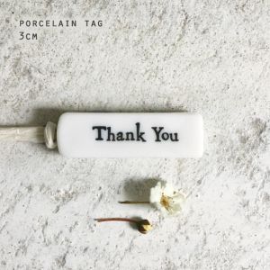 Πορσελάνινη ετικέτα - Thank you 3εκ. Πορσελάνινη ετικέτα - Thank you 3εκ.