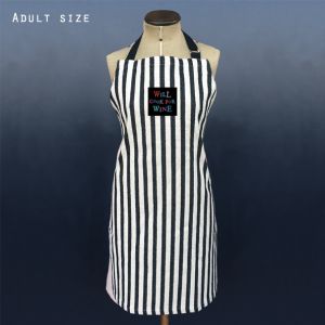 Ποδιά κουζίνας ρίγες φαρδιές - Will cook for wine 62εκ. Ποδιά κουζίνας ρίγες φαρδιές - Will cook for wine 62εκ.