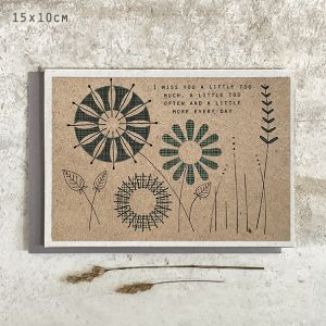 Modern flower card-I miss you a little too much