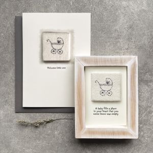 Embroidered card-Welcome little one