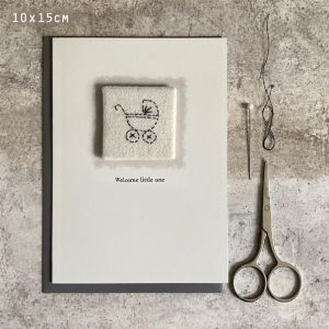 Embroidered card-Welcome little one