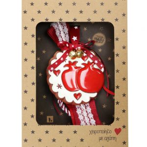 Γούρι Κεραμικό στολίδι ρόδια-Χρυσό