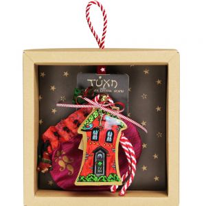 Γούρι Σπίτι μεταλλικό-Πουλάκια 18x17,5εκ.