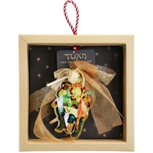 Γούρι Vintage Αγ.Βασίλης-Παιδιά - ΜΕΤΑΛΛΟ - 18x6,5x17,5