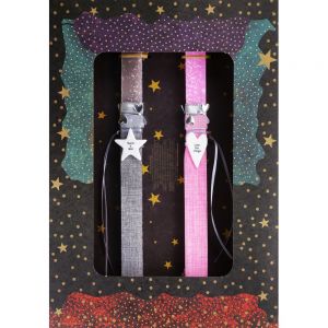 Λαμπάδα (lg) Πορσελάνινο στολίδι για δύο - Αστέρι & Καρδιά