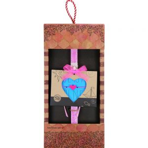 Λαμπάδα Bραχιόλι μακραμέ Καρδιά - Ροζ