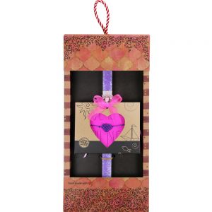 Λαμπάδα Bραχιόλι μακραμέ Καρδιά - Μωβ