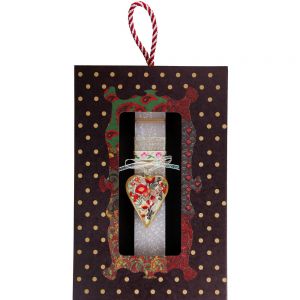 Λαμπάδα Καρδιά φλοράλ μικρή - μπεζ