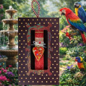 Λαμπάδα Καρδιά φλοράλ μικρή - κόκκινη