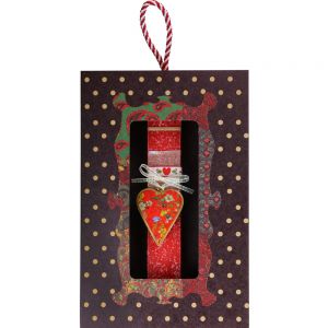 Λαμπάδα Καρδιά φλοράλ μικρή - κόκκινη