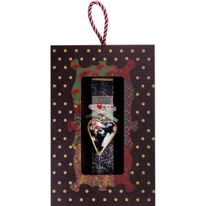 Λαμπάδα Καρδιά φλοράλ μικρή - μαύρη