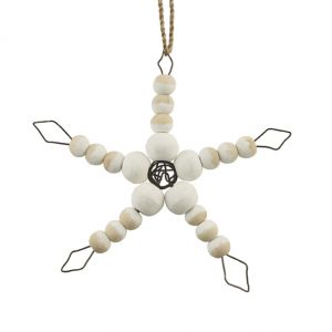 Αστέρι συρμάτινο με χάντρες ξύλινες 14,5εκ. Αστέρι συρμάτινο με χάντρες ξύλινες 14,5εκ.