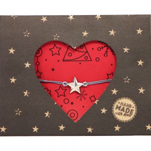 Βραχιόλι Βότσαλο αστέρι LUCK - Νίκελ