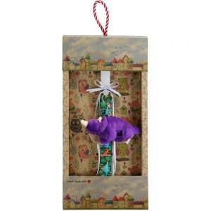 Λαμπάδα Λούτρινο μπρελόκ - Δεινόσαυρος μωβ