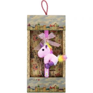 Λαμπάδα Μπρελόκ μονόκερος - Ροζ