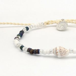 Βραχιόλι Κοχύλι & Χάντρες Μαύρο & Άσπρο