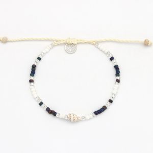 Βραχιόλι Κοχύλι & Χάντρες Μαύρο & Άσπρο