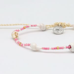 Βραχιόλι Κοχύλι & Χάντρες Ροζ