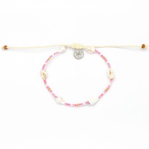 Βραχιόλι Κοχύλι & Χάντρες Ροζ