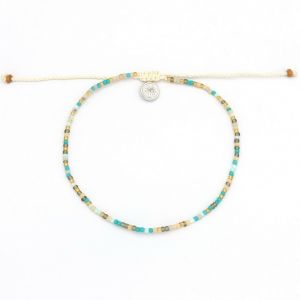 Βραχιόλι Ποδιού Mini Χάντρες Τιρκουάζ