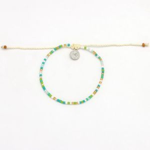 Βραχιόλι Ποδιού Mini Χάντρες Πράσινο