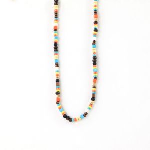 Κολιέ Ξύλινες χάντρες Πολύχρωμο