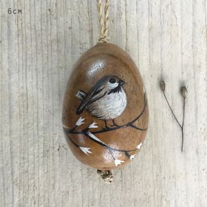 -Bird painted on egg-Coal tit -Bird painted on egg-Coal tit