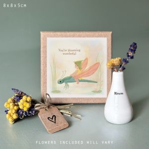 Βαζάκι με αποξ. άνθη (κουτί)  -Blooming 5x8,5 εκ.