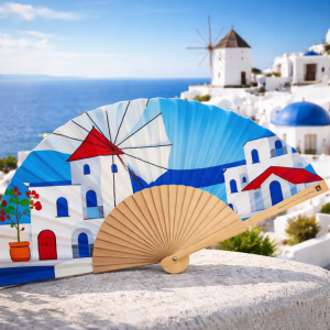 Βεντάλια ξύλινη 23εκ.- Aegean windmill