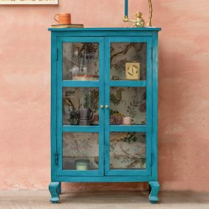 Ντουλάπι-Βιτρίνα τιρκουάζ 76x36x120εκ. Ντουλάπι-Βιτρίνα τιρκουάζ 76x36x120εκ.