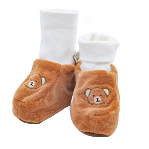 Παπουτσάκια bebe lg - Καφέ Αρκούδα - Κέντημα
