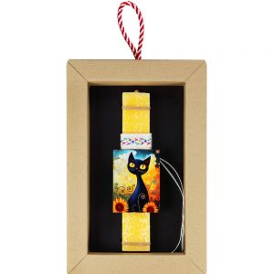 Λαμπάδα Μαγνητάκι pet - Γάτα με ηλιοτρόπια