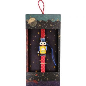 Λαμπάδα Ρομπότ ξύλινο κουρδιστό - Κίτρινο