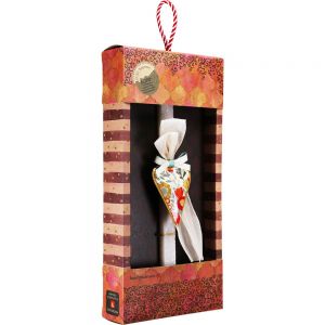 Λαμπάδα Καρδιά φλοράλ - Μπεζ