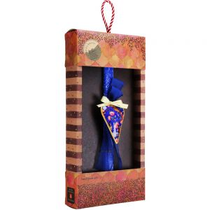 Λαμπάδα Καρδιά φλοράλ - Μπλε