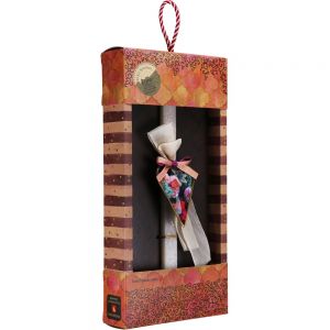 Λαμπάδα Καρδιά φλοράλ - Μαύρη