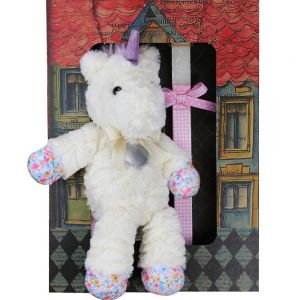 Λαμπάδα Λούτρινος μονόκερος heart - Κρεμ