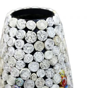 Medium  Vase - Multi colors Recycled cardboard (interior); recycled paper (exterior)