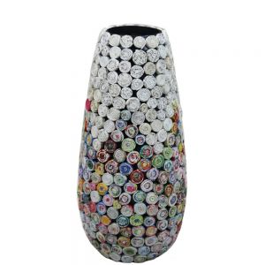 Medium  Vase - Multi colors Recycled cardboard (interior); recycled paper (exterior)