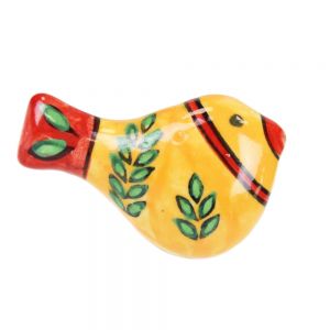 Πόμολο κεραμικό Πουλί 6x3εκ.- Κίτρινο