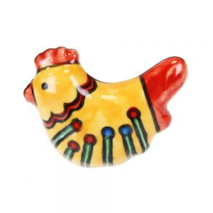 Πόμολο κεραμικό Κόκορας 5x3,5εκ. - Κίτρινο