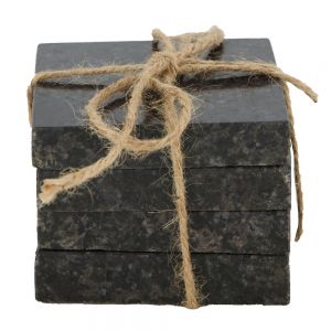 Coaster square marble 9x9x1.5cm 4pc-Black Coaster square marble 9x9x1.5cm 4pc-Black