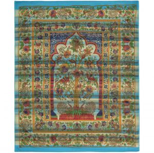 Ταπισερί 210x245 με δέντρο ζωής - Τιρκουάζ βαμβακερό Ταπισερί 210x245 με δέντρο ζωής - Τιρκουάζ βαμβακερό