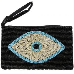Τσαντάκι με Χάντρες Μάτι 20x12 Μαύρο