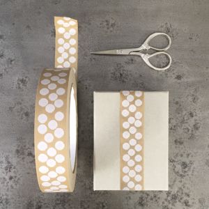 Wide brown tape-White dots Wide brown tape-White dots