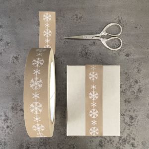 Wide brown tape-Snowflakes ribbon Wide brown tape-Snowflakes ribbon