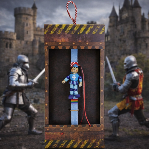 Λαμπάδα Ιππότης ξύλινος - Σιέλ